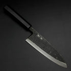 Deba White Steel #2 Kurouchi Buffalo Ebony Handle 180mm (7”)-[Musashi]-[Japanese-Kitchen-Knives]