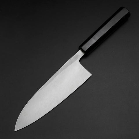 Deba White Steel #2 Kurouchi Buffalo Ebony Handle 180mm-[Musashi]-[Japanese-Kitchen-Knives]