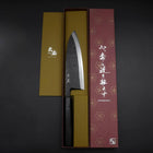 Deba White Steel #2 Kurouchi Buffalo Ebony Handle 180mm-[Musashi]-[Japanese-Kitchen-Knives]