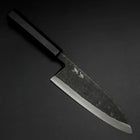 Deba White Steel #2 Kurouchi Buffalo Ebony Handle 180mm-[Musashi]-[Japanese-Kitchen-Knives]