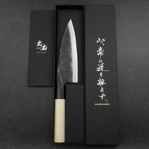 Deba White Steel #2 Kurouchi Magnolia Handle 165mm (6.5”)-[Musashi]-[Japanese-Kitchen-Knives]