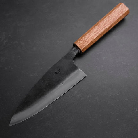 Deba White Steel #2 Kurouchi Oak Handle 150mm (5.9”)-[Musashi]-[Japanese-Kitchen-Knives]