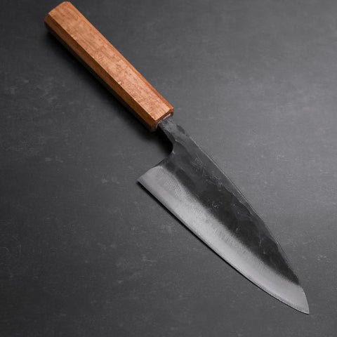 Deba White Steel #2 Kurouchi Oak Handle 150mm (5.9”)-[Musashi]-[Japanese-Kitchen-Knives]