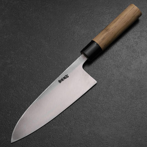 Deba White Steel #2 Kurouchi Tsuchime Cherry Handle 165mm (6.5”)-[Musashi]-[Japanese-Kitchen-Knives]