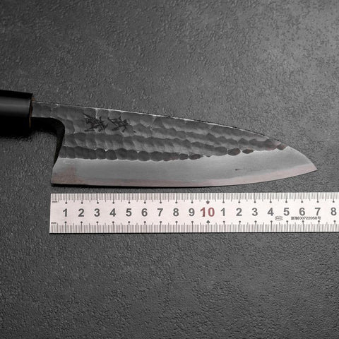 Deba White Steel #2 Kurouchi Tsuchime Cherry Handle 165mm-[Musashi]-[Japanese-Kitchen-Knives]