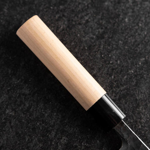 Deba White Steel #2 Kurouchi Tsuchime Cherry Handle 180mm-[Musashi]-[Japanese-Kitchen-Knives]