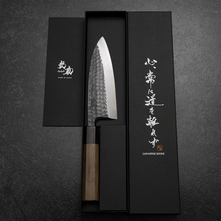 Deba White Steel #2 Kurouchi Tsuchime Walnut Handle 150mm (5.9