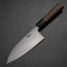 Deba White Steel #2 Kurouchi Tsuchime Walnut Handle 150mm-[Musashi]-[Japanese-Kitchen-Knives]