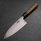 Deba White Steel #2 Kurouchi Tsuchime Walnut Handle 165mm (6.5”)-[Musashi]-[Japanese-Kitchen-Knives]