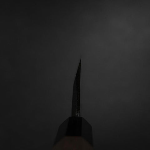 Deba White Steel #2 Kurouchi Tsuchime Walnut Handle 165mm-[Musashi]-[Japanese-Kitchen-Knives]