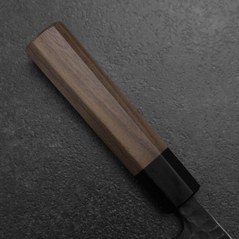 Deba White Steel #2 Kurouchi Tsuchime Walnut Handle 165mm-[Musashi]-[Japanese-Kitchen-Knives]