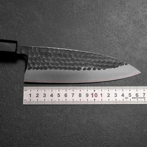 Deba White Steel #2 Kurouchi Tsuchime Walnut Handle 165mm-[Musashi]-[Japanese-Kitchen-Knives]