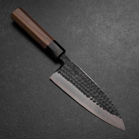 Deba White Steel #2 Kurouchi Tsuchime Walnut Handle 165mm-[Musashi]-[Japanese-Kitchen-Knives]