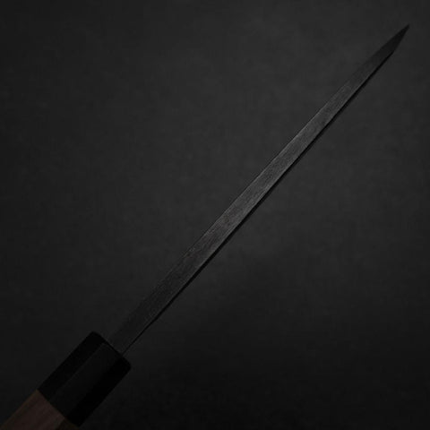 Deba White Steel #2 Kurouchi Tsuchime Walnut Handle 180mm (7”)-[Musashi]-[Japanese-Kitchen-Knives]