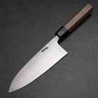 Deba White Steel #2 Kurouchi Tsuchime Walnut Handle 180mm-[Musashi]-[Japanese-Kitchen-Knives]