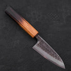 Deba White Steel #2 Kurouchi Tsuchime Yaki Urushi Handle 105mm (4.1”)-[Musashi]-[Japanese-Kitchen-Knives]