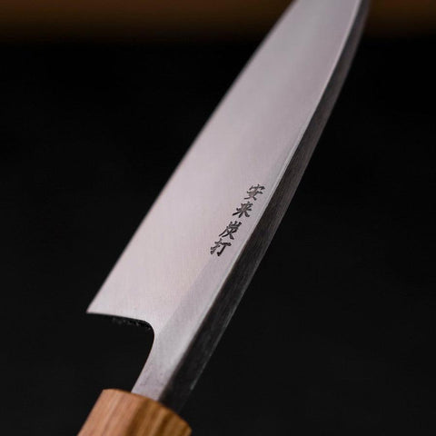 Deba White Steel #2 Kurouchi Tsuchime Yaki Urushi Handle 120mm (4.7”)-[Musashi]-[Japanese-Kitchen-Knives]