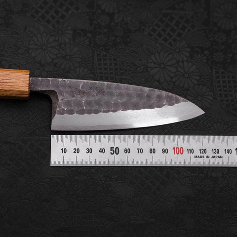 Deba White Steel #2 Kurouchi Tsuchime Yaki Urushi Handle 120mm (4.7”)-[Musashi]-[Japanese-Kitchen-Knives]