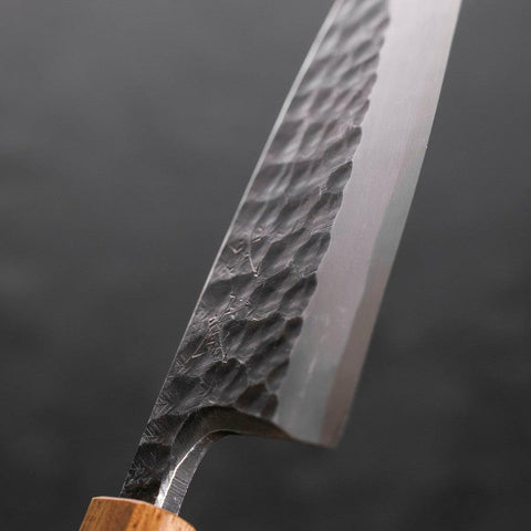 Deba White Steel #2 Kurouchi Tsuchime Yaki Urushi Handle 150mm (5.9”)-[Musashi]-[Japanese-Kitchen-Knives]