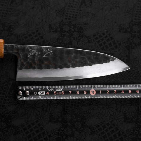 Deba White Steel #2 Kurouchi Tsuchime Yaki Urushi Handle 150mm (5.9”)-[Musashi]-[Japanese-Kitchen-Knives]