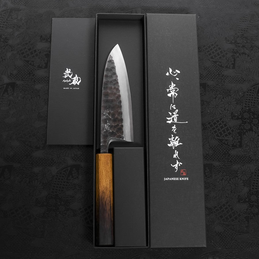 出刃 白紙2号 黒打 槌目 焼漆柄 150mm – MUSASHI