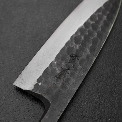 Deba White Steel #2 Left-Hand Kurouchi Tsuchime Cherry Handle 150mm (5.9”)-[Musashi]-[Japanese-Kitchen-Knives]
