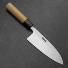 Deba White Steel #2 Left-Hand Kurouchi Tsuchime Cherry Handle 150mm (5.9”)-[Musashi]-[Japanese-Kitchen-Knives]
