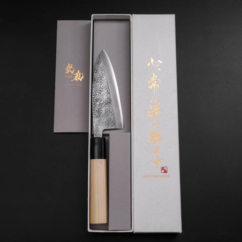Deba White Steel #2 Nashiji Magnolia Handle 120mm-[Musashi]-[Japanese-Kitchen-Knives]