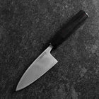 Deba White Steel #2 Polished Buffalo Ebony Handle 120mm (4.7”)-[Musashi]-[Japanese-Kitchen-Knives]