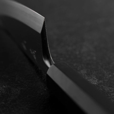 Deba White Steel #2 Polished Buffalo Ebony Handle 120mm-[Musashi]-[Japanese-Kitchen-Knives]