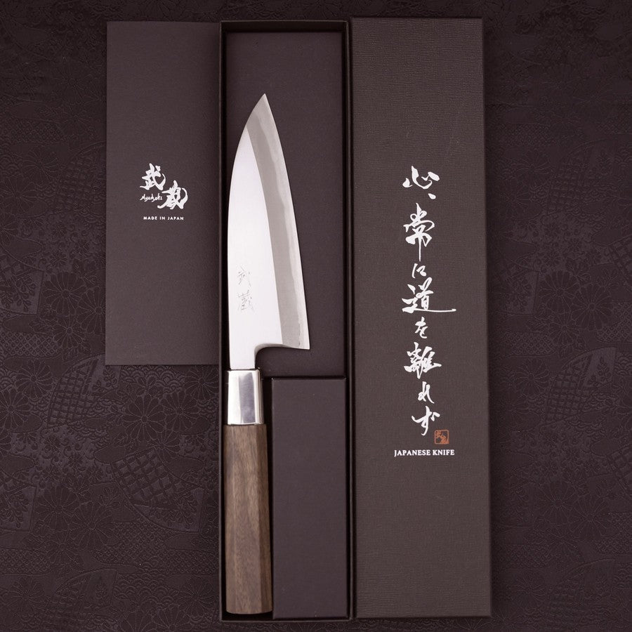 Deba White steel #1 Walnut Handle 150mm-[Musashi]-[Japanese-Kitchen-Knives]