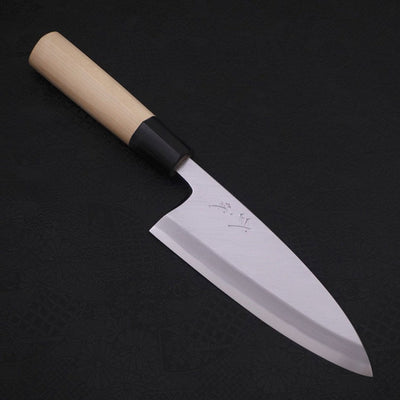 Deba White steel #2 Kasumi Buffalo Magnolia Handle 150mm-White steel #2-Kasumi-Japanese Handle-[Musashi]-[Japanese-Kitchen-Knives]