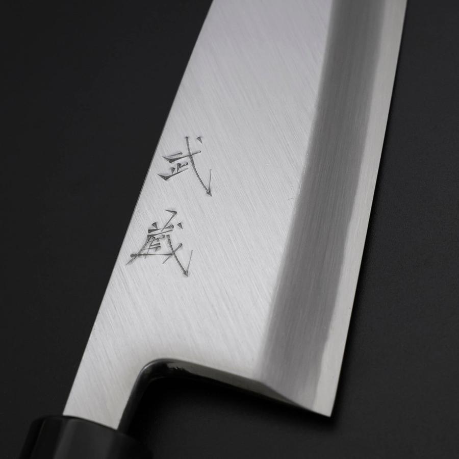 白紙２ 出刃 白紙2号 霞 墨漆柄 180mm – MUSASHI