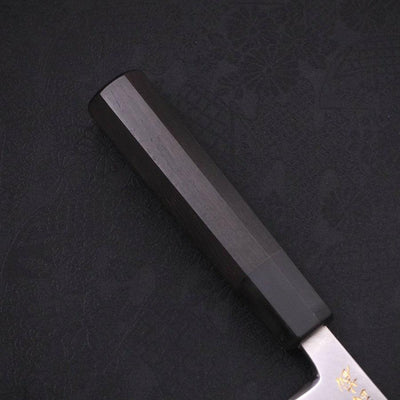 Deba White steel #2 Kasumi Chokin Dragon Buffalo Ebony Handle 180mm-White steel #2-Kasumi-Japanese Handle-[Musashi]-[Japanese-Kitchen-Knives]