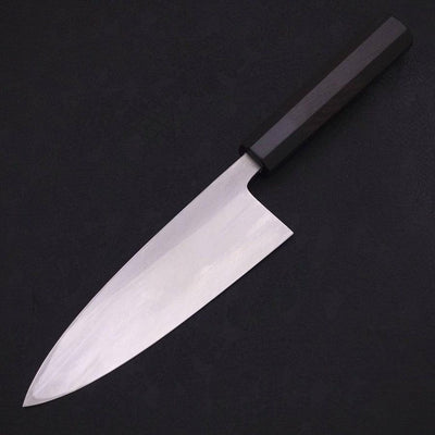 Deba White steel #2 Kasumi Chokin Gold Sakura-Fuji Buffalo Ebony Handle 180mm-White steel #2-Kasumi-Japanese Handle-[Musashi]-[Japanese-Kitchen-Knives]