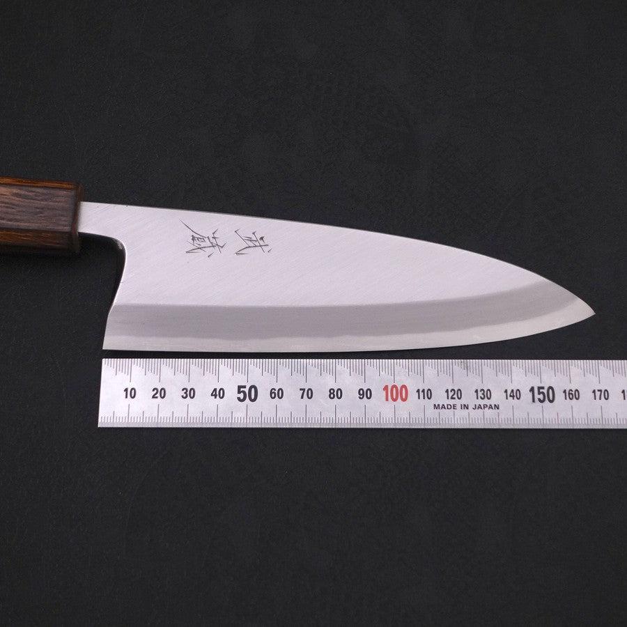 Deba White steel #2 Kasumi Sumi Urushi Handle 165mm-White steel #2-Kasumi-Japanese Handle-[Musashi]-[Japanese-Kitchen-Knives]