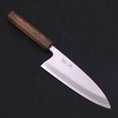Deba White steel #2 Kasumi Sumi Urushi Handle 165mm-White steel #2-Kasumi-Japanese Handle-[Musashi]-[Japanese-Kitchen-Knives]