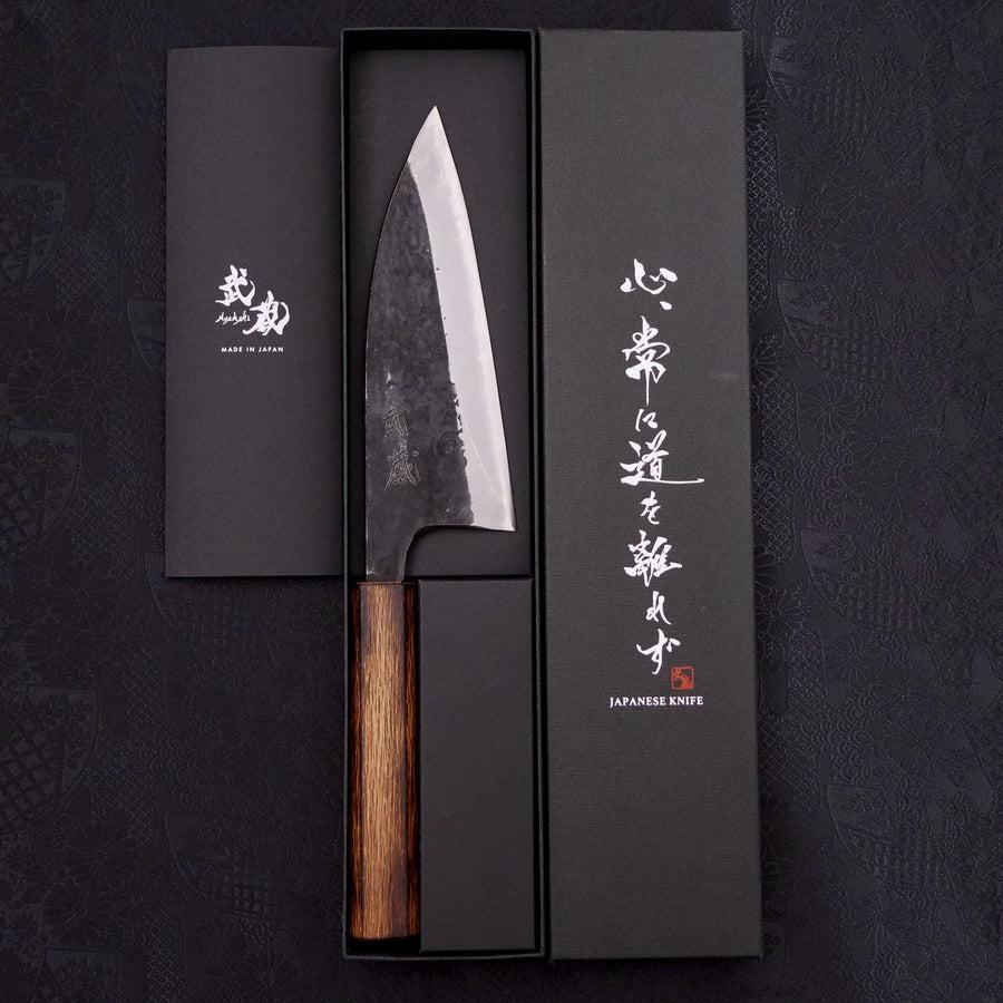 Deba White steel #2 Kurouchi Sumi Urushi 165mm-Blue steel #2-Kurouchi-Japanese Handle-[Musashi]-[Japanese-Kitchen-Knives]