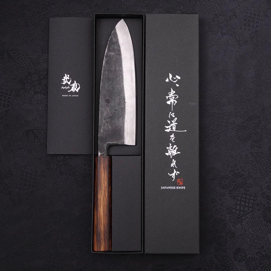 Deba White steel #2 Kurouchi Sumi Urushi Handle 180mm-Blue steel #2-Kurouchi-Japanese Handle-[Musashi]-[Japanese-Kitchen-Knives]