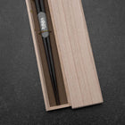 Ebony Lacquered Chopsticks 240mm with Paulownia Wooden Box (9.4”)-[Musashi]-[Japanese-Kitchen-Knives]