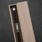 Ebony Lacquered Chopsticks 240mm with Paulownia Wooden Box-[Musashi]-[Japanese-Kitchen-Knives]
