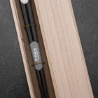 Ebony Lacquered Chopsticks 240mm with Paulownia Wooden Box-[Musashi]-[Japanese-Kitchen-Knives]