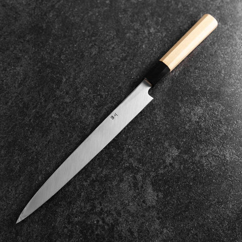 Fuguhiki White Steel #3 Kasumi Buffalo Magnolia Handle 240mm-[Musashi]-[Japanese-Kitchen-Knives]