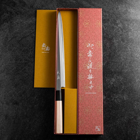 Fuguhiki White Steel #3 Kasumi Buffalo Magnolia Handle 270mm-[Musashi]-[Japanese-Kitchen-Knives]