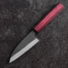 Funayuki Blue Steel #1 Kurouchi Purple Urushi Handle 105mm-[Musashi]-[Japanese-Kitchen-Knives]