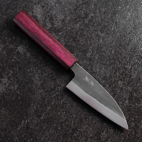 Funayuki Blue Steel #1 Kurouchi Purple Urushi Handle 105mm-[Musashi]-[Japanese-Kitchen-Knives]