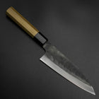 Funayuki Blue Steel #1 Stainless Clad Kurouchi Buffalo Magnolia Handle 165mm-[Musashi]-[Japanese-Kitchen-Knives]