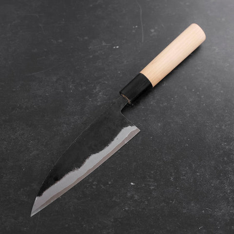 Funayuki Blue Steel #2 Kurouchi Buffalo Magnolia Handle 150mm (5.9”)-[Musashi]-[Japanese-Kitchen-Knives]