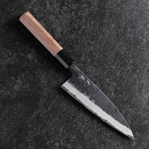 Funayuki Blue Steel #2 Kurouchi Buffalo Walnut Handle 165mm-[Musashi]-[Japanese-Kitchen-Knives]