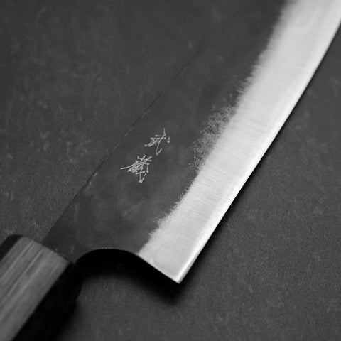 Funayuki Blue Steel #2 Kurouchi Dark Blue Urushi Handle 145mm (5.7”)-[Musashi]-[Japanese-Kitchen-Knives]